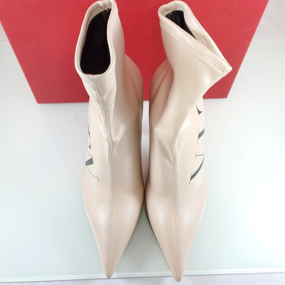 NWT$1000 Valentino Garavani VLTN Logo Eco-Leather Sock Bootie Boots - Picture 10 of 16